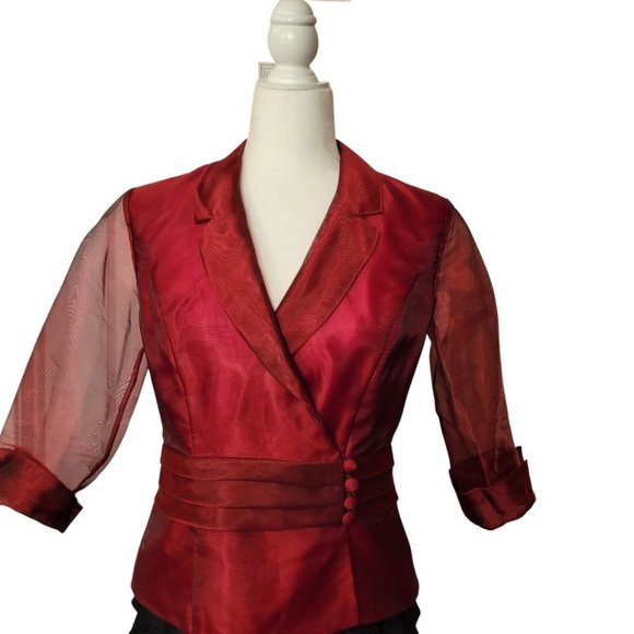 Alex Evenings - Maroon Long-sleeved Blouse - Size S - Picture 1 of 5